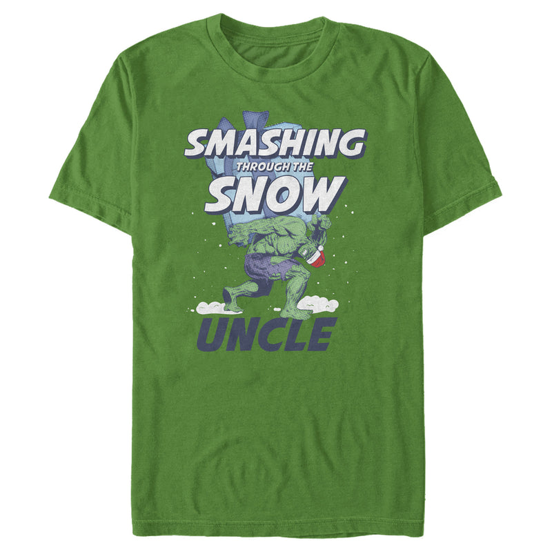 Men's Marvel Hulk Uncle Smashing Snow T-Shirt