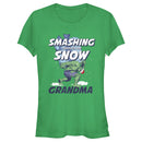 Junior's Marvel Christmas Hulk Grandma Snow T-Shirt