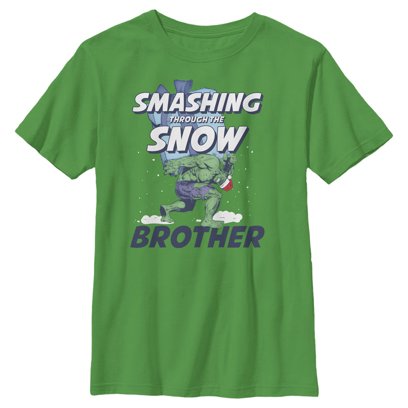 Boy's Marvel Christmas Hulk Brother Snow T-Shirt
