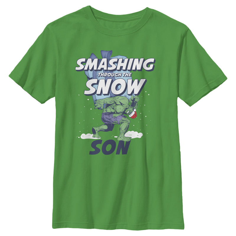 Boy's Marvel Christmas Hulk Son Snow T-Shirt