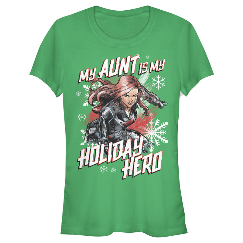 Junior's Marvel Black Widow Aunt Holiday Hero T-Shirt