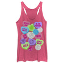 Women's Marvel Valentine's Day Candy Heart Heroes Racerback Tank Top