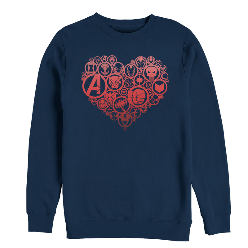 Men's Marvel Valentine's Day Hero Icon Heart Sweatshirt
