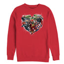 Men's Marvel Valentine's Day Avenger Heart Collage Sweatshirt