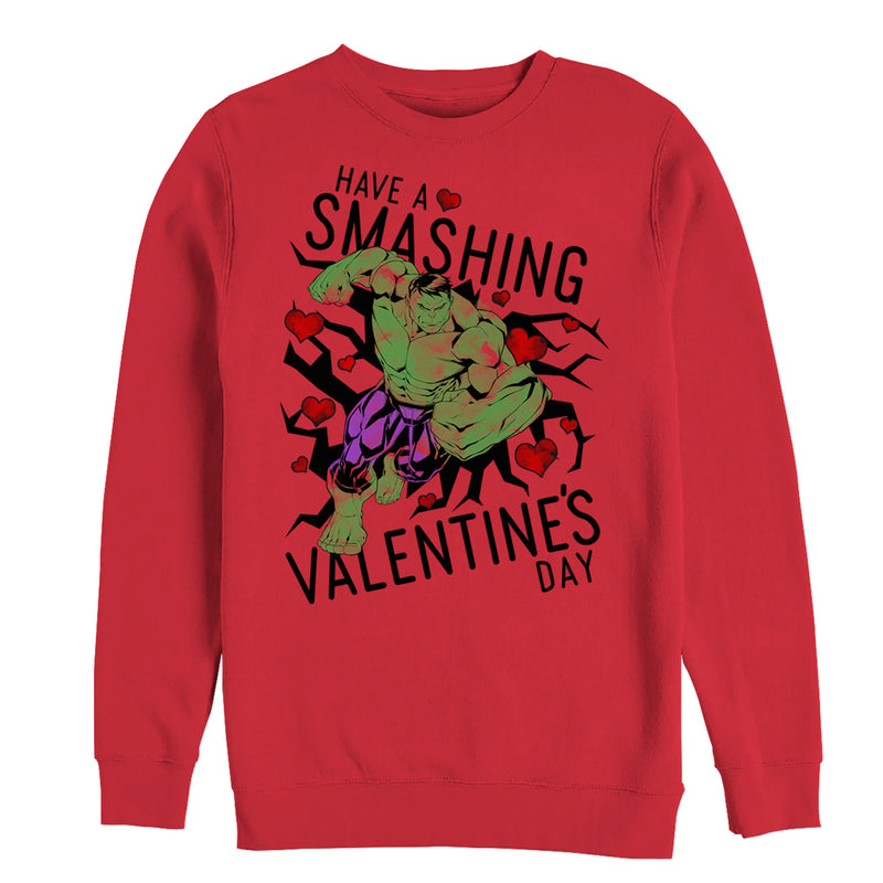 Men's Marvel Valentine's Day Hulk Smashing Sweatshirt