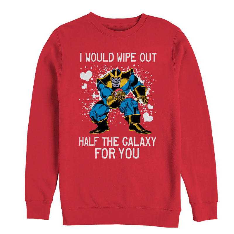 Men's Marvel Valentine Thanos Wipe Out Galaxy for You Sweatshirt