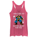 Women's Marvel Valentine Thanos Wipe Out Galaxy for You Racerback Tank Top