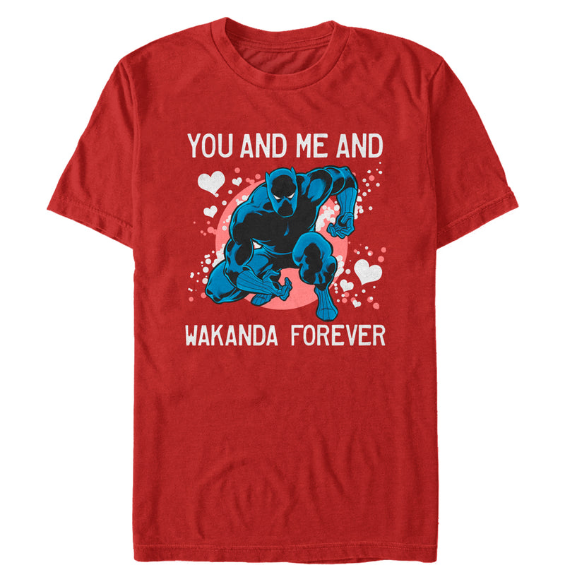 Men's Marvel Valentine Panther Wakanda Forever T-Shirt