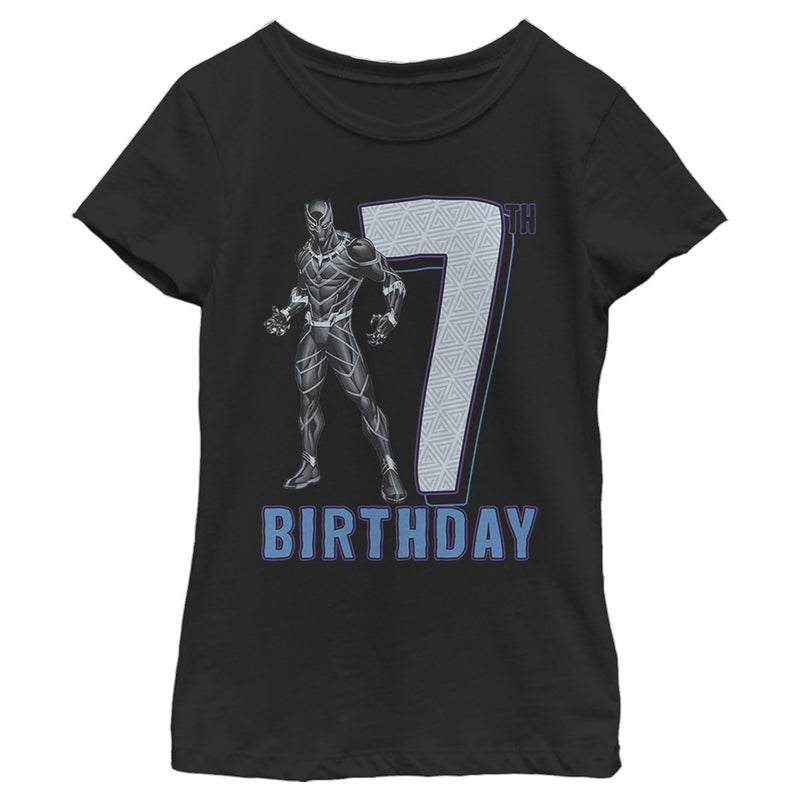 Girl's Marvel Black Panther 7th Birthday T-Shirt