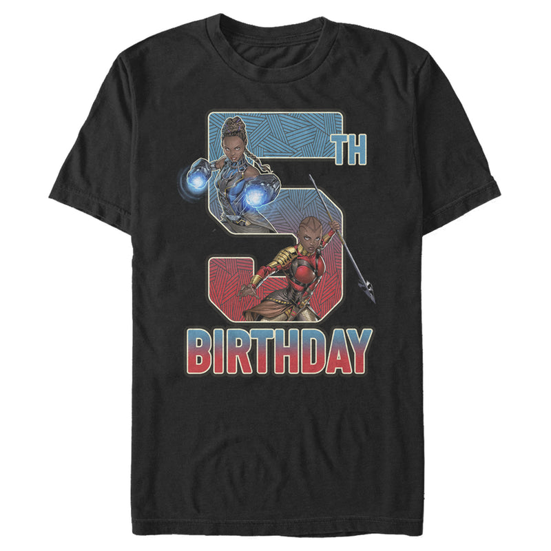 Men's Marvel Shuri and Okoye 5th Birthday T-Shirt