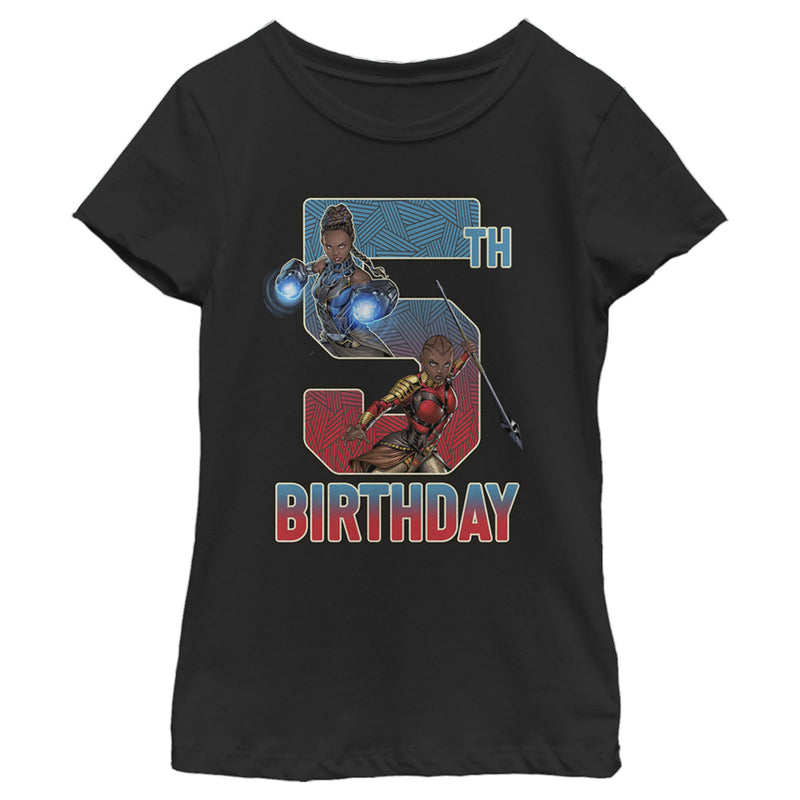 Girl's Marvel Shuri and Okoye 5th Birthday T-Shirt