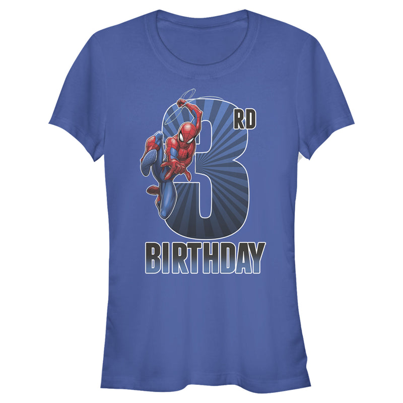 Junior's Marvel Spider-Man Swinging 3rd Birthday T-Shirt