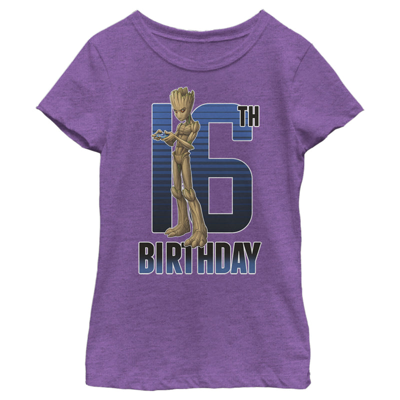 Girl's Marvel Groot 16th Birthday T-Shirt