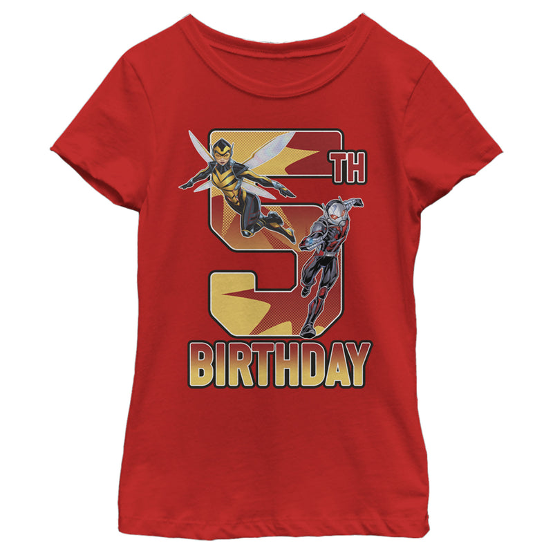 Girl's Marvel Ant-Man and Wasp 5th Birthday T-Shirt