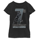 Girl's Marvel Black Panther Action Pose 7th Birthday T-Shirt