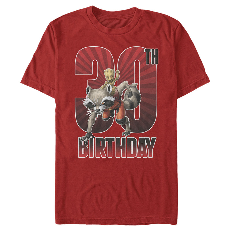 Men's Marvel Rocket and Baby Groot 30th Birthday T-Shirt