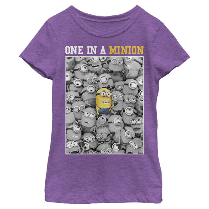 Girl's Despicable Me Minions One In A Minion Color Pop Out T-Shirt