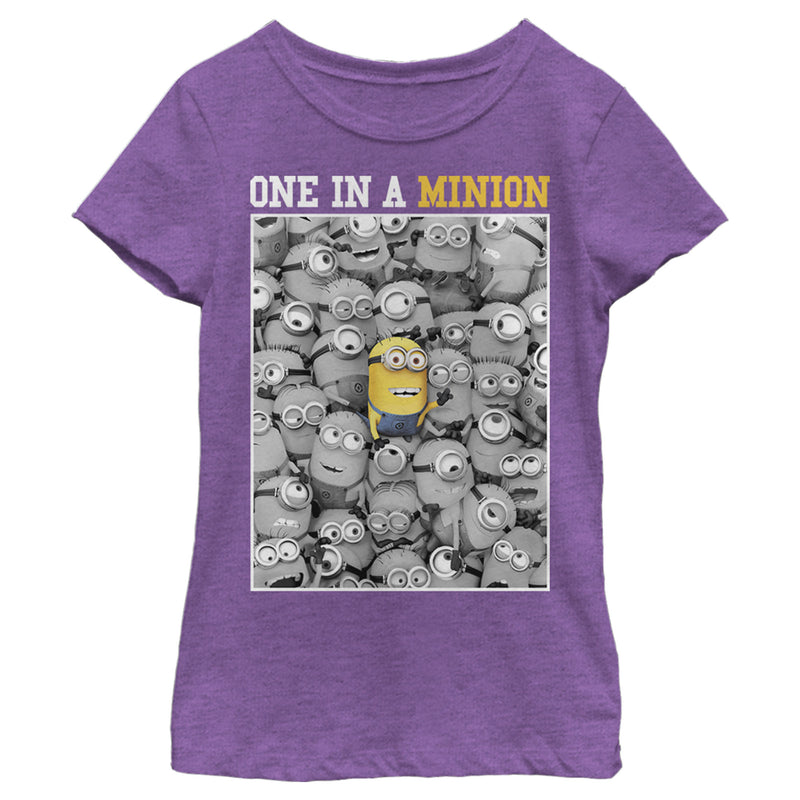 Girl's Despicable Me Minions One In A Minion Color Pop Out T-Shirt