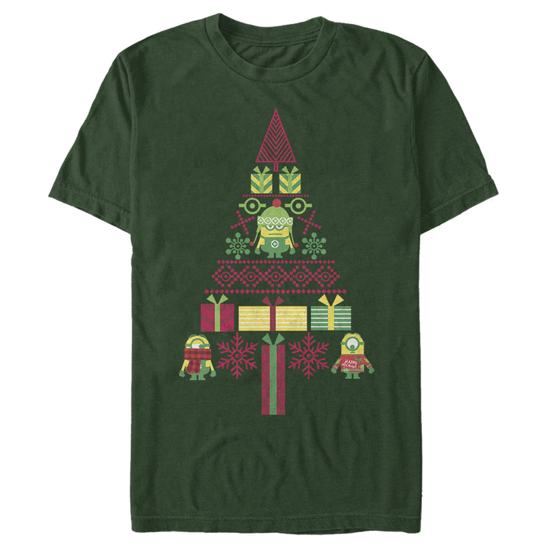 Men's Despicable Me Ugly Christmas Minons Tree 2D T-Shirt