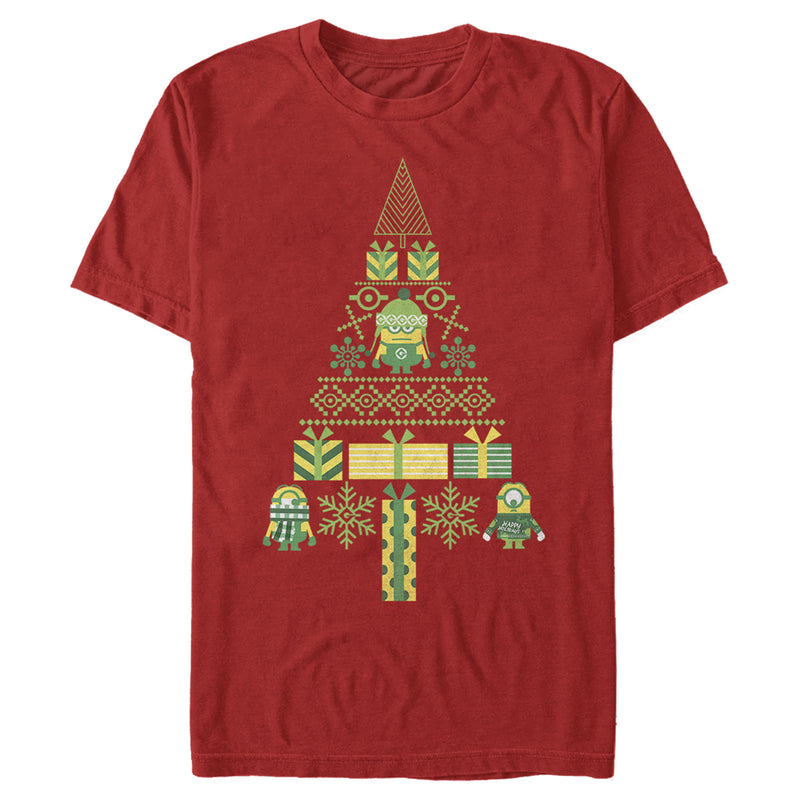 Men's Despicable Me Ugly Christmas Minons Tree 2D T-Shirt