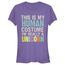 Junior's Lost Gods Unicorn in Human Costume T-Shirt