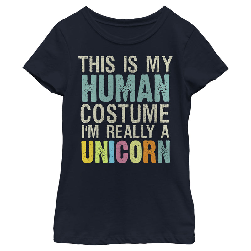 Girl's Lost Gods Unicorn in Human Costume T-Shirt