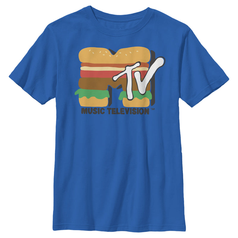 Boy's MTV Burger Cross Section Logo T-Shirt