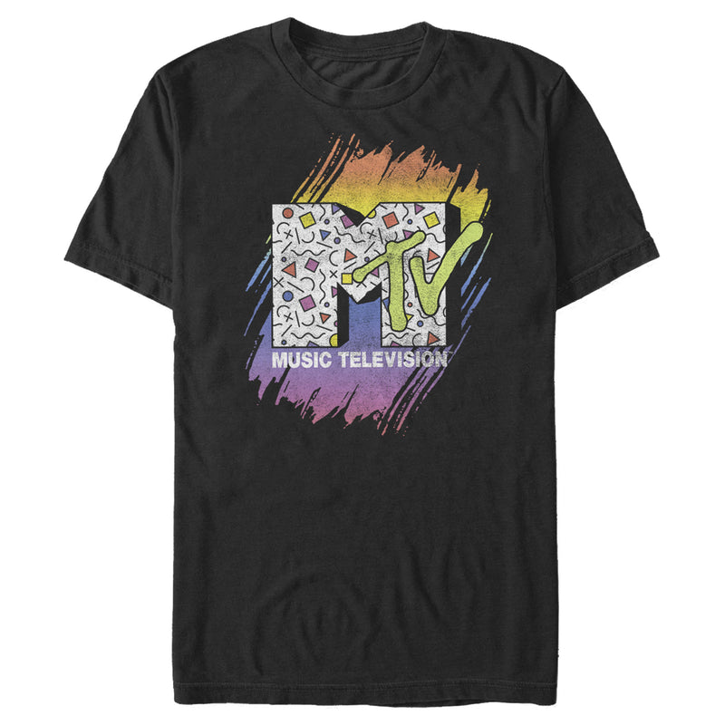 Men's MTV 80s Print Pattern Logo T-Shirt