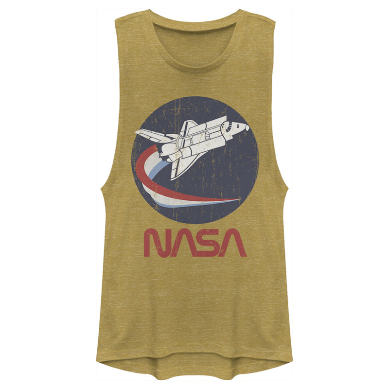 Junior's NASA Shuttle Three Color Swoosh Circle Festival Muscle Tee