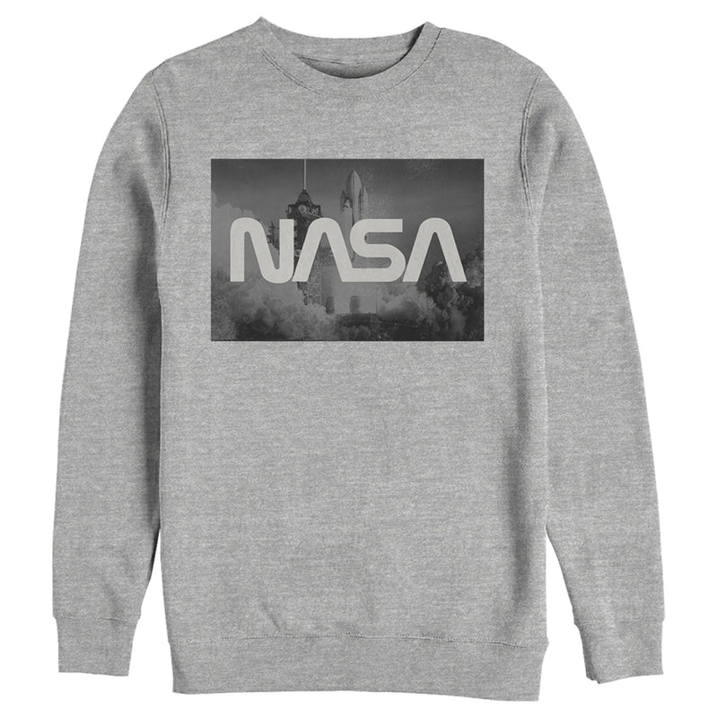 Men's NASA Space Shuttle Blast Off Text Over Lay Sweatshirt