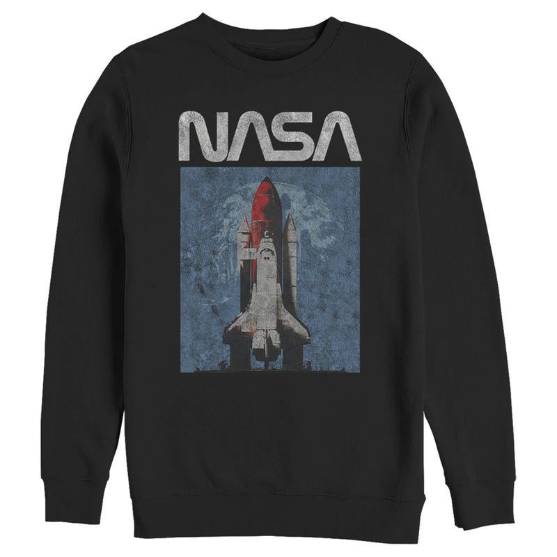Men's NASA Logo Shuttle Rocket Ship Poster Style Sweatshirt