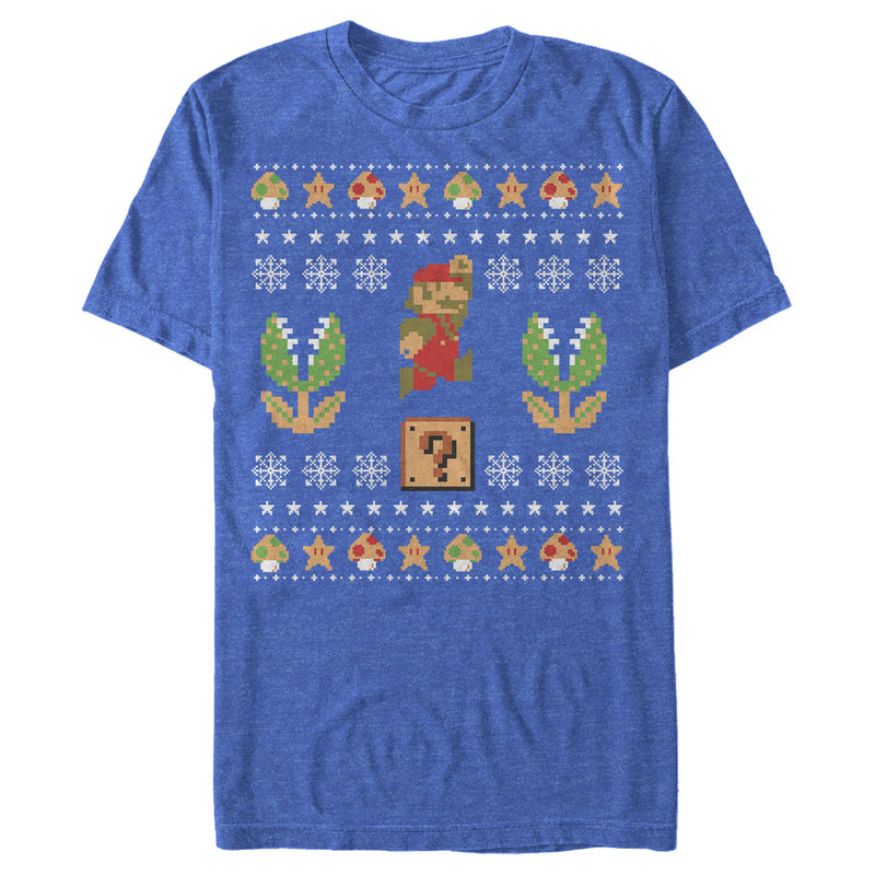 Men's Nintendo Ugly Christmas Mario Question T-Shirt