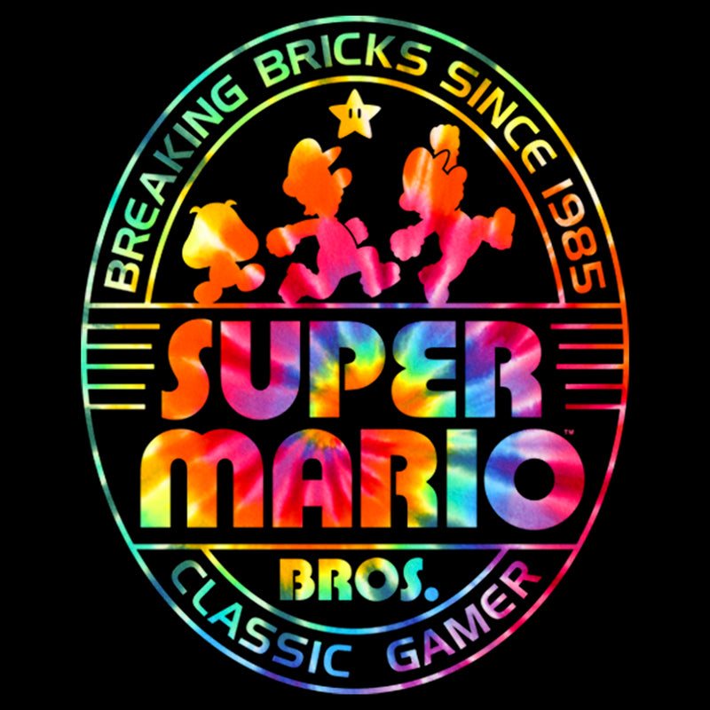 Men's Nintendo Super Mario Brick Break 85 Tie-Dye Logo T-Shirt