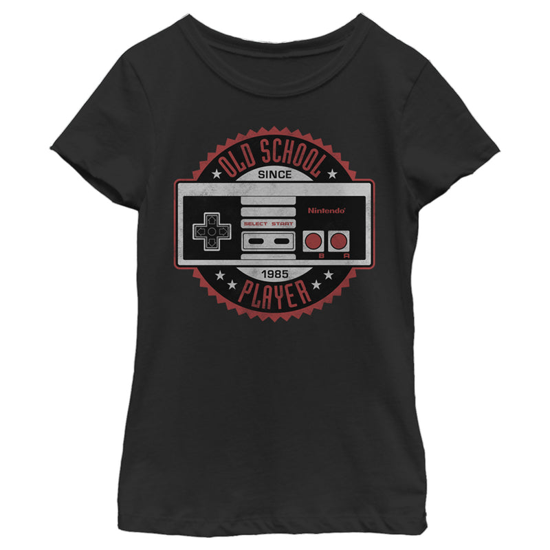 Girl's Nintendo Old School NES Controller Emblem T-Shirt