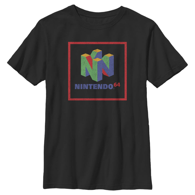 Boy's Nintendo Classic N64 Logo Frame T-Shirt