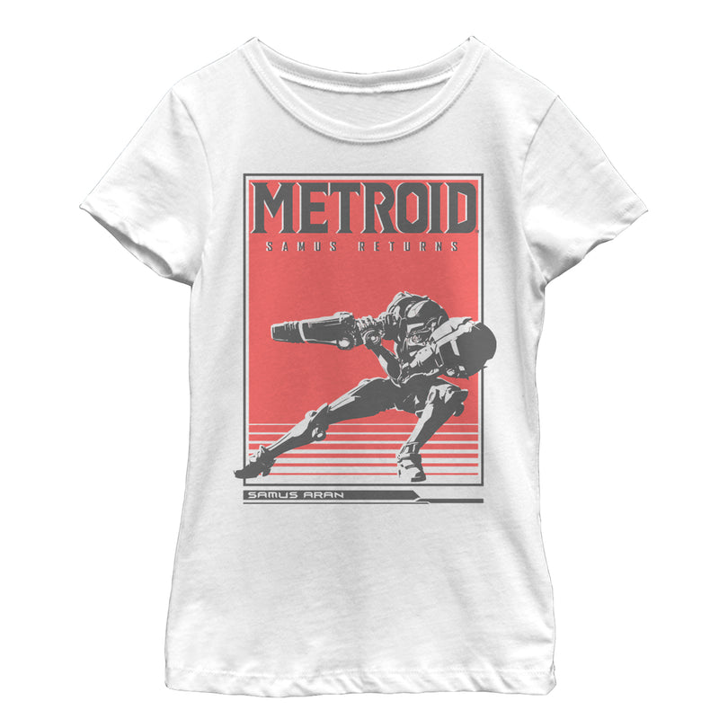 Girl's Nintendo Metroid Samus Returns Poster T-Shirt