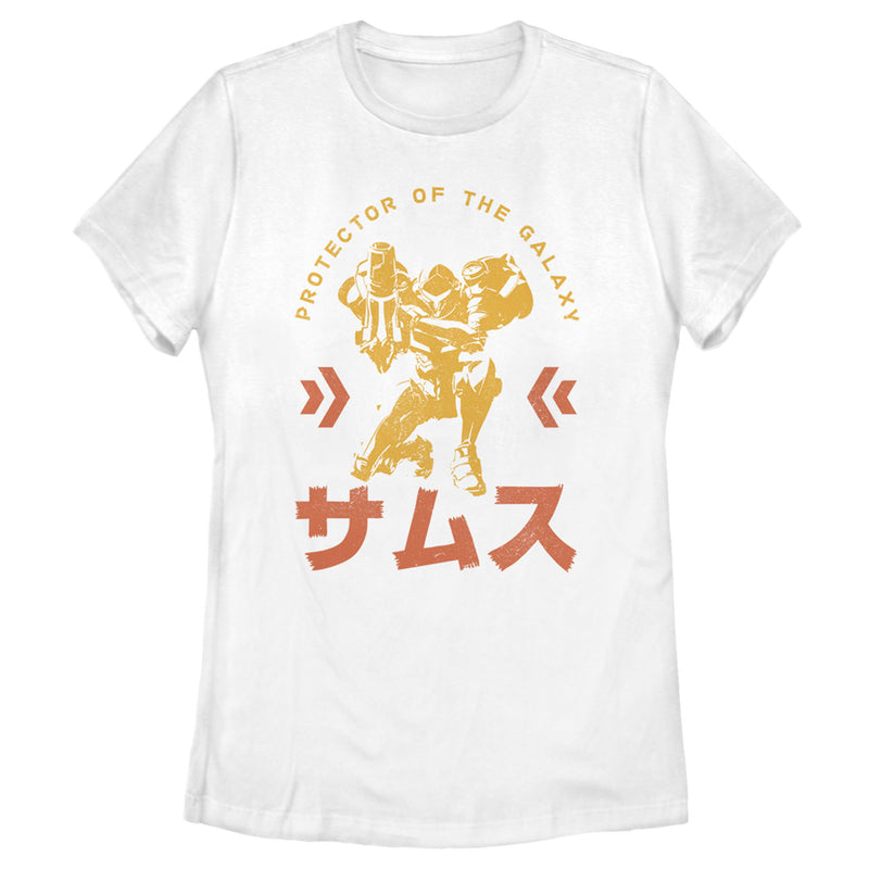 Women's Nintendo Metroid Samus Protector of the Universe Kanji T-Shirt