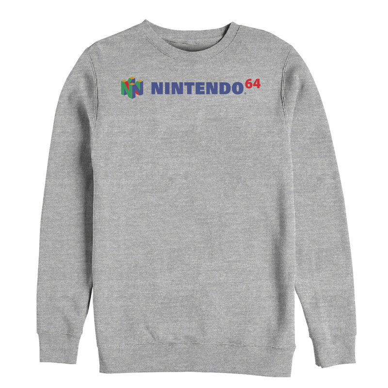 Men's Nintendo Classic N64 Logo Text Sweatshirt