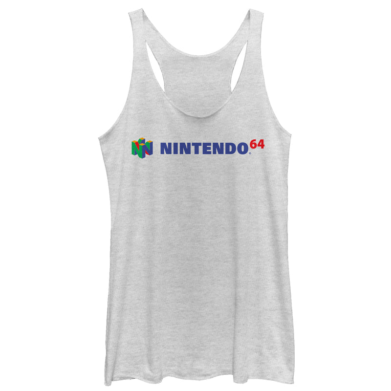 Women's Nintendo Classic N64 Logo Text Racerback Tank Top