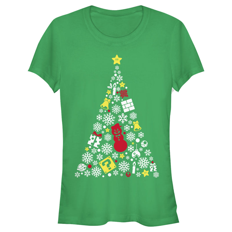 Junior's Nintendo Christmas Evergreen Mario T-Shirt