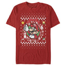 Men's Nintendo Ugly Christmas Mario Wreath T-Shirt