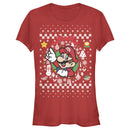 Junior's Nintendo Ugly Christmas Mario Wreath T-Shirt