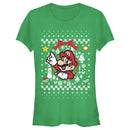 Junior's Nintendo Ugly Christmas Mario Wreath T-Shirt