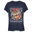Junior's Nintendo Christmas Bowser Wreath T-Shirt