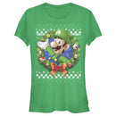 Junior's Nintendo Christmas Luigi Wreath T-Shirt