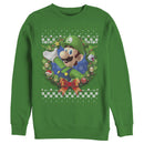 Men's Nintendo Christmas Luigi Wreath Sweatshirt