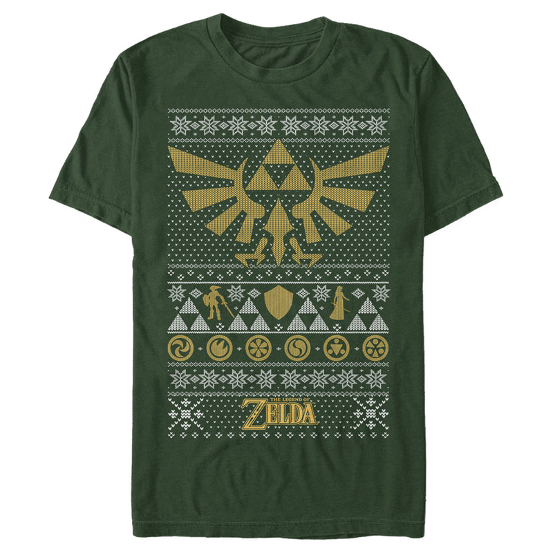 Men's Nintendo Ugly Christmas Legend of Zelda Triforce T-Shirt