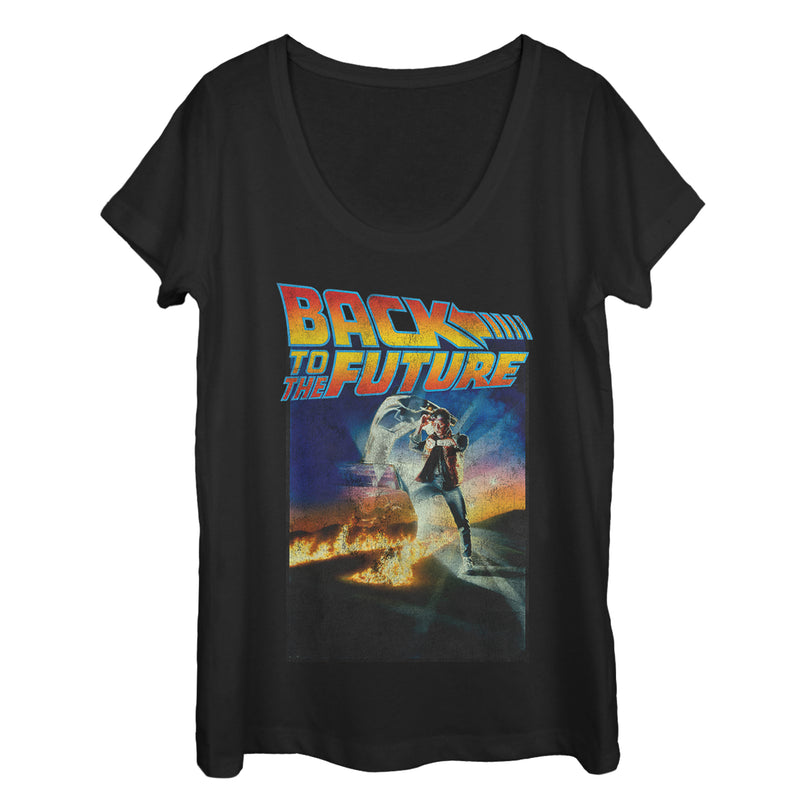 Women's Back to the Future Retro Marty McFly Poster Scoop Neck