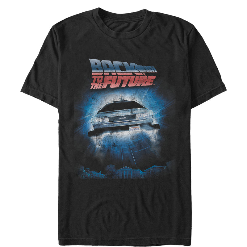 Men's Back to the Future Retro DeLorean Poster T-Shirt