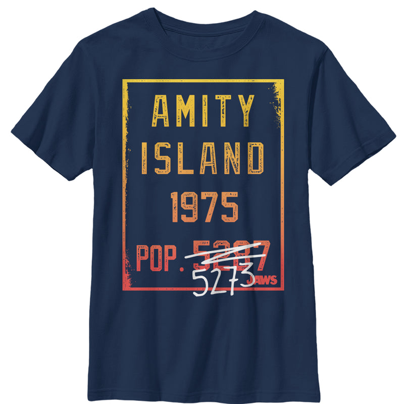 Boy's Jaws Amity Island Population T-Shirt